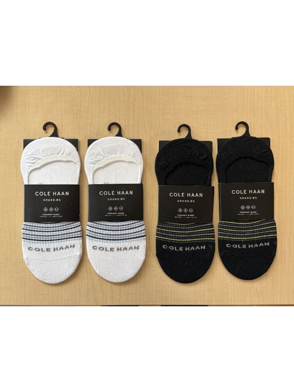 Cole Haan Men’s Grand.ØS No-Show Socks 4-Pair Bundle Coolmax Blend NWT